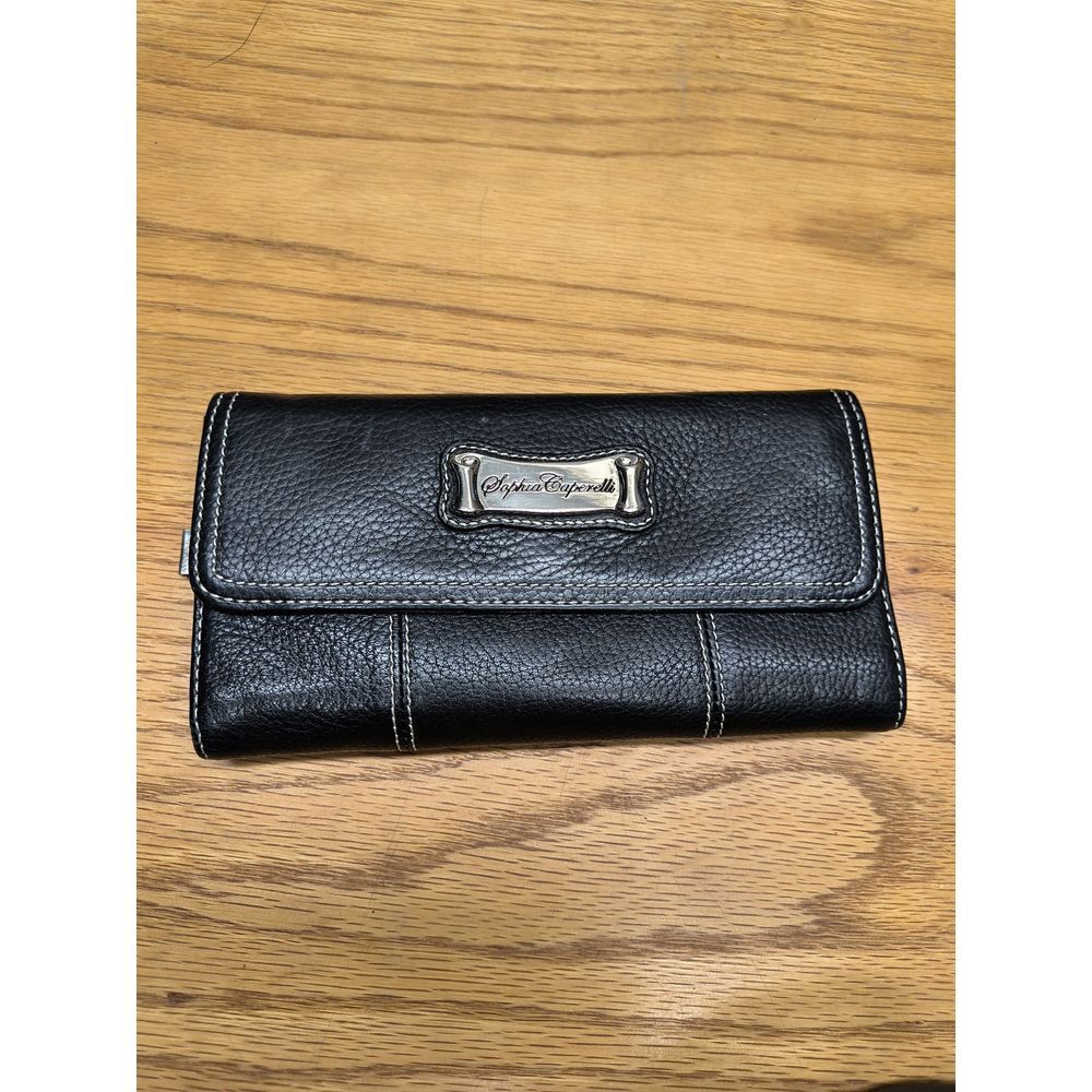 Sophia Caperelli Womens‎ Wallet/Clutch Black Leather
